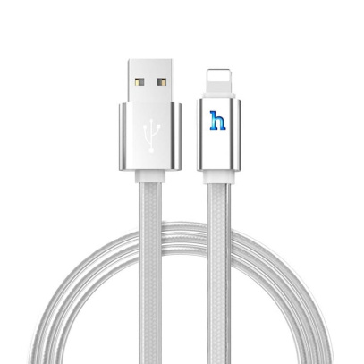 USB кабель hoco. 1,2 м Lightning (UPL12) Серебристый