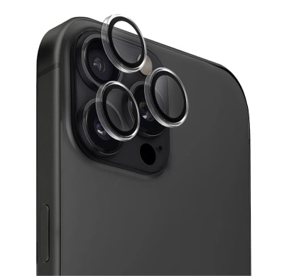 Защитное стекло для камеры iPhone 15 Pro/15 Pro Max SUPGLASS Anti Glare Camera lens glass (XC-34) Прозрачное с чёрной рамкой