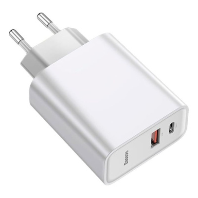Зарядное устройство USB Type-C с кабелем Baseus Quick Charge 30Вт Speed Series разъем USB Type-C (TZCAFS-A02) Белый