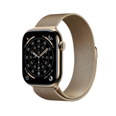 Apple Watch Series 11, 42 мм корпус из титана цвета «Gold», ремешок Milanese Loop цвета «Gold»