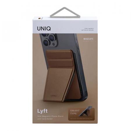 Магнитный картхолдер с функцией стенда UNIQ LYFT Magnetic (MGSNAPONCH-LYFTBWN) Коричневый