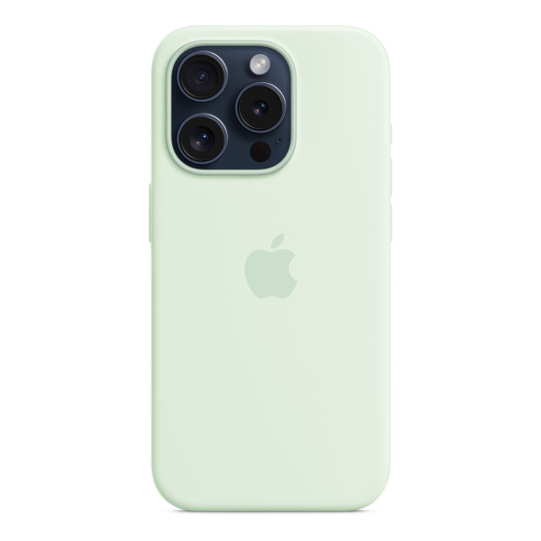Чехол Silicone Case для Apple iPhone 15 Pro с MagSafe Light Mint, мятный