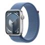 Apple Watch Series 9, 45 мм корпус из алюминия цвета «Silver», ремешок Sport Loop цвета «Winter Blue»