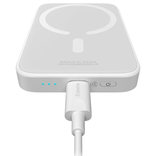 Внешний аккумулятор Baseus 6000mAh Magnetic Mini Wireless Fast Charge Overseas Edition 20W (PPCX100502) Белый