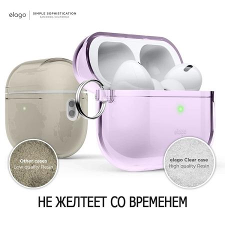 Чехол для Airpods Pro 2 Elago CLEAR HANG CASE (EAPP2CL-HANG-LV) Прозрачный Лавандовый