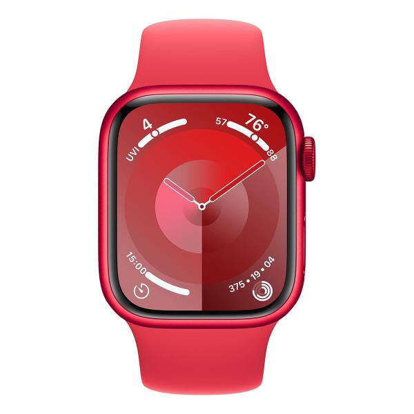 Apple Watch Series 9, 41 мм корпус из алюминия цвета (PRODUCT)RED™, ремешок Sport Band размера S/M цвета «Red»