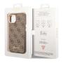 Чехол Guess для iPhone 14 CG Mobile PU 4G Script metal logo Hard (GUHCP14SHG4SHW) Коричневый