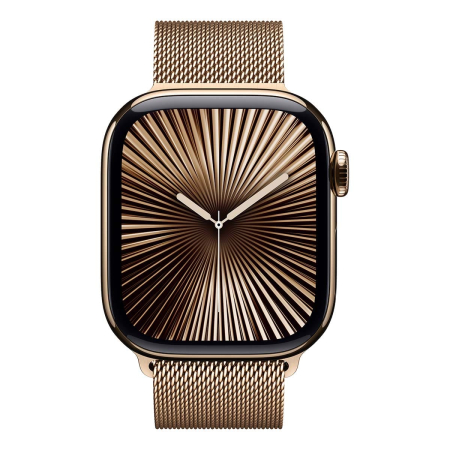 Apple Watch Series 10, 42 мм корпус из титана цвета «Gold», ремешок Milanese Loop цвета «Gold»