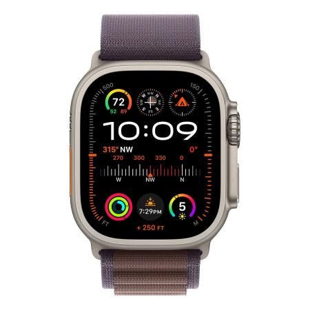 Apple Watch Ultra 2 (2023), 49 мм корпус из титана цвета «Natural», ремешок Alpine Loop размера S цвета «Indigo»