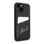 Чехол для iPhone 14 Karl Lagerfeld PU with Cardslot Signature logo Hard (KLHCP14SCSSK) Черный