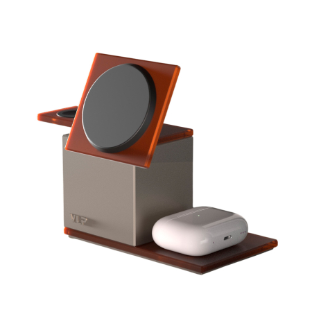 Беспроводное зарядное устройство VLP NEO Qi2.2 Amber gray, серый янтарь