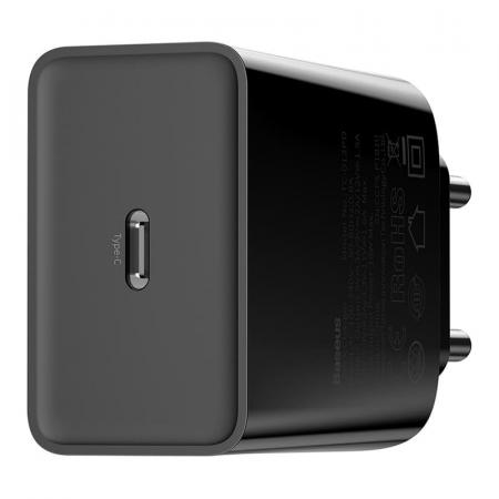 Зарядное устройство USB Type-C Baseus Speed Mini 18Вт (CCFS-X01) Чёрный