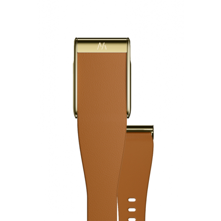 Кожаный ремешок для Whoop MG LIFE LeatherLuxe Band, размер S, Camel/Gold