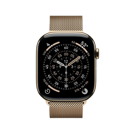 Apple Watch Series 11, 42 мм корпус из титана цвета «Gold», ремешок Milanese Loop цвета «Gold»