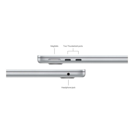 Apple MacBook Air 13" (M3, 8C CPU, 8C GPU, 2024) 16/256Gb SSD (MC8H4) Silver, серебристый