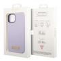 Чехол Guess для iPhone 14 с Magsafe CG Mobile Liquid silicone Plate metal logo Hard (GUHMP14SSBPLU) Сиреневый