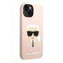 Чехол для iPhone 14 с MagSafe Karl Lagerfeld Liquid silicone Karl's head Hard (KLHMP14SSLKHLP) Розовый